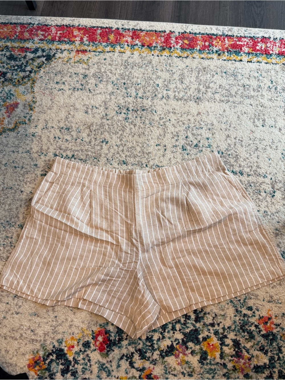 LOFT Beige Striped Women's Shorts